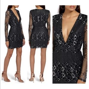 Missguided mesh and sleeveless plunge mini dress